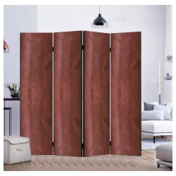 Paravan Amsterdam pliš 4 krila 200x175cm crvena 