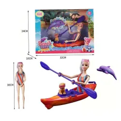 Lutka na moru sa delfinom i kajakom 304992