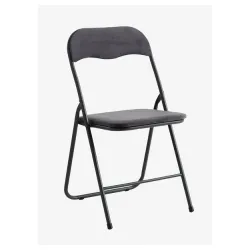 Sklopiva stolica baršun tamno siva
