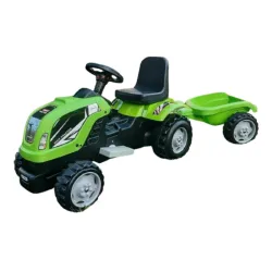 Traktor na akumulator sa prikolicom MMX zelena
