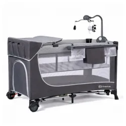 Prenosivi krevetac Leody grey sa dodacima Kinderkraft