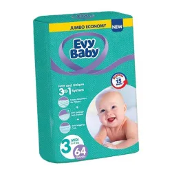 Pelene za bebe Evy baby Jumbo 3 Midi 5 - 9kg, 64kom, 3u1