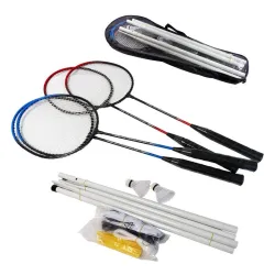 Set za badminton sa 4 reketa 2 loptice i mrežom