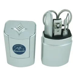 Manikir set Romboid kristalni srebrna 