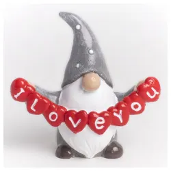 Figura zaljubljeni patuljak 4x6 cm siva 