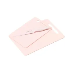 Kuhinjski set 2 daske za sečenje + nož 12.5cm svetlo rozi KESPER ksp30492