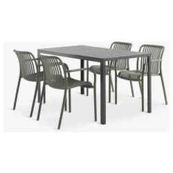 Jersore d140 outdoor set sa 4 nabben stolice maslinaste