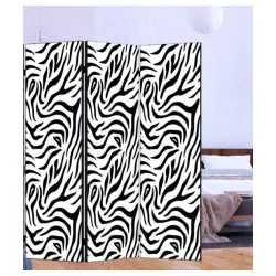 Paravan Zebra crno beli 3 Krila 