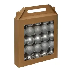 Kugla novogodišnja set 25 kom srebrna 6cm