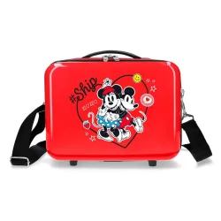 Beauty case ABS Minnie & Mickey always be kind crveni