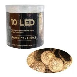 10 LED lampica-loptica 4 cm na baterije