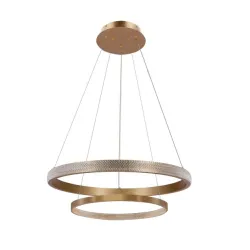 Hashim Visilica 60+40cm Zlatna 22W+34W LED Prozirni Kristali