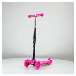 Trotinet za decu jednobojni sa svetlećim točkićima Roze 