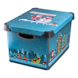 Carlo, plastična ukrasna kutija, pravougaona, Deda Mraz, L