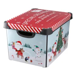 Carlo, plastična ukrasna kutija, pravougaona, Božić, L