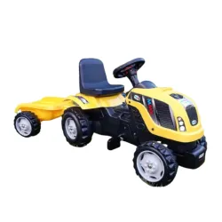 Traktor na pedale MMX sa prikolicom žuta