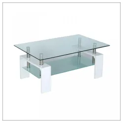 Klub sto CT1007 Belo staklo 800-560