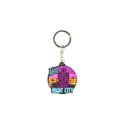 Cyberpunk 2077 Visit Night City PVC Keychain Multicolor