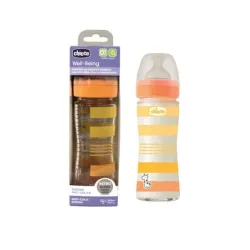 Chicco wb staklena flašica 240ml, silikon,uni.