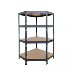 Polica metalna ugaona čaura kačenje 4 nivoa mdf 180x90x90x45