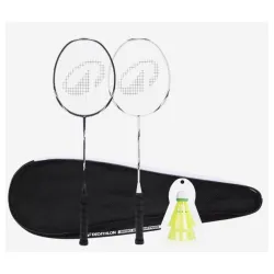 Crno-beli reket za badminton za odrasle SENSATION 500 SET