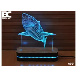 3D lampa Ajkula hladno bela