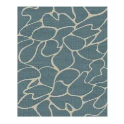 Tepih outdoor slonova kost/srebrno/plavi 60x110cm