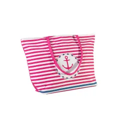 Torba za plažu roze sidro 