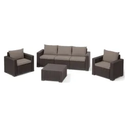 Baštenska garnitura California trosed braon