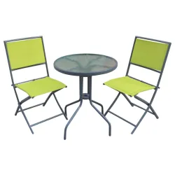 Baštenska garnitura Lipari sto i dve rasklopive stolice