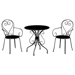 Baštenska garnitura Moka 2 stolice i 1 sto crna