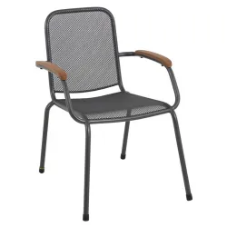 Baštenska metalna stolica Lopo tamno siva