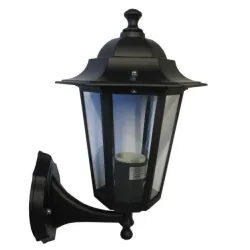 Baštenski fenjer šestougaoni crni 