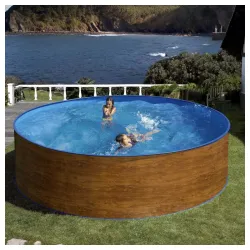 Bazen za dvorište sa čeličnim stranicama Pontaqua Eco Wood 460x120cm 