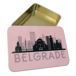 Metalna kutija Belgrade 14,2x10x3 cm Roze 