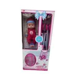 Merx lutka beba 24cm sa kolicima za bebu