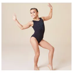 Triko za devojčice za gimnastiku crna 