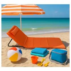 Ležaljka sklopiva za plažu 140x39cm narandžasta