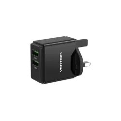 Punjac sa 2 ulaza USB A 18/18W - Crni (US prikljucak)