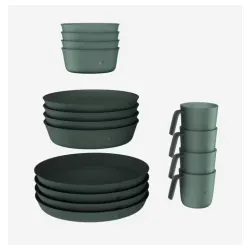 Kuhinjski set za 4 osobe 500 za kampovanje sa 8 tanjira, 4 činije I 4 čaše