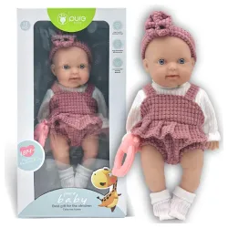 Lutka beba 25 cm sa roze trakom