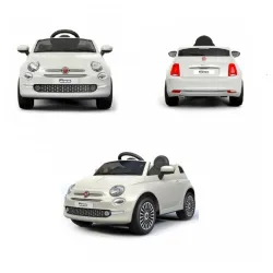 Dečiji autić na akumulator FIAT 500 Model 237 Beli sa Kožnim sedištem