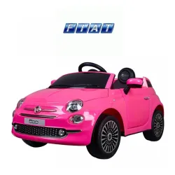 Dečiji autić na akumulator FIAT 500 Model 237 Roze sa Kožnim sedištem