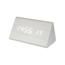 Drveni LED budilnik sa termometrom OC07