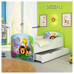 Dečiji Krevet Drveni 140x70cm Sa Fiokom i Gratis Dušek Dezen 1