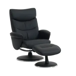 Fotelja Cosily sa tabureom crna