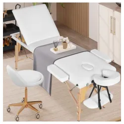 Sklopivi Sto Krevet za masažu drvo GIORDANO beli