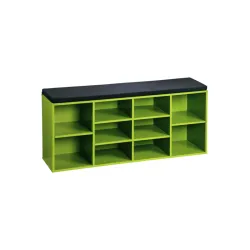 Drveni cipelarnik zeleni sa jastukom za sedenje 103,5x48x29,5cm Kesper ksp15982 