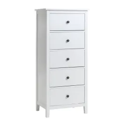 Komoda WHITE PEARL 5 fioka bela