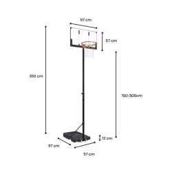 Koš sa podesivom visinom od 150cm do 305cm 1774